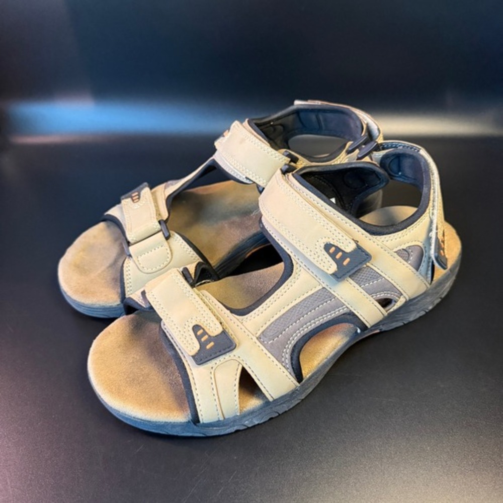 Khombu‎ 120154 Tan Synthetic Triple Strap Outdoor Hiking Sandals Mens 9M